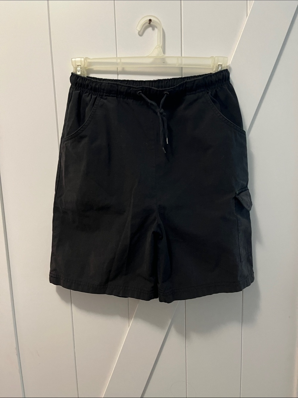 Falls Creek Vintage Black Men's Cargo Drawstring Shorts